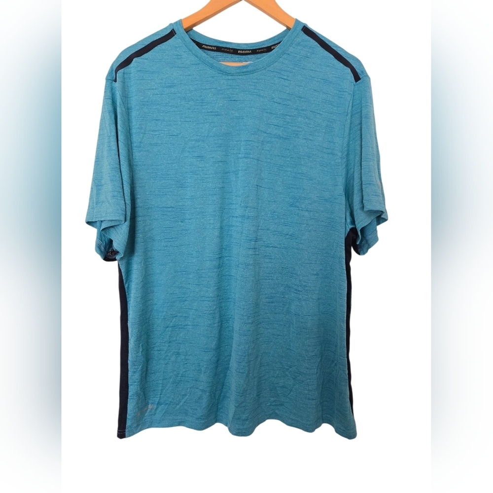 Russell Athletic Teal and Navy Men's Short Sleeve Tee XL